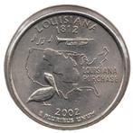 USA quarter 2002-D Louisiana, Ophalen of Verzenden, Losse munt, Noord-Amerika