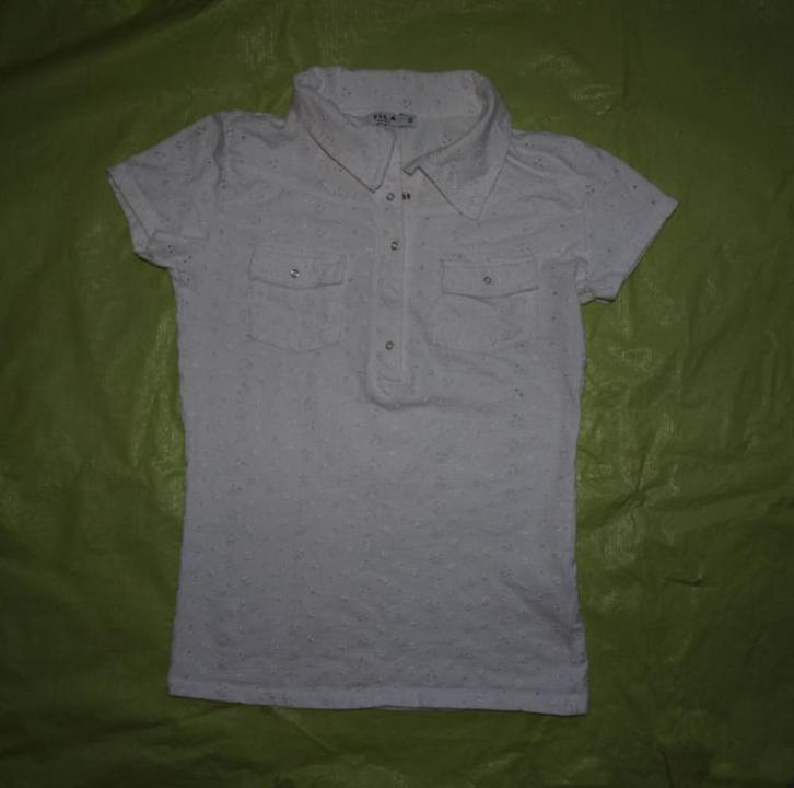 Wit Shirtje met Bloemetjes Vila (S), Kleding | Dames, T-shirts, Gedragen, Maat 36 (S), Wit, Korte mouw, Ophalen of Verzenden