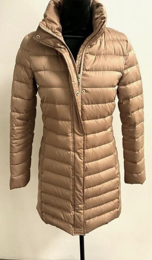 Z.G.A.N Hallhuber half-lange doorgestikte winterjas camel 34, Kleding | Dames, Jassen | Winter, Zo goed als nieuw, Maat 34 (XS) of kleiner