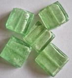 Groene vierkante grote glas kralen 2x2 cm, Verzenden, Nieuw, Kraal