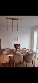Mooie eettafel met Dogtas stoelen| Table and chairs for sale, Ophalen, Gebruikt, Rechthoekig, 50 tot 100 cm