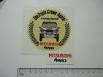 sticker Mitsubishi 4WD PARIS Dakar rally triple crown rond, Verzamelen, Stickers, Verzenden