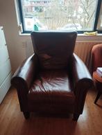 Vintage leren fauteuil, Huis en Inrichting, Gebruikt, Vintage, Ophalen of Verzenden, 75 tot 100 cm