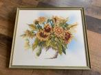 Geborduurde schilderij met bloemen, Huis en Inrichting, Ophalen, Zo goed als nieuw, Schilderij