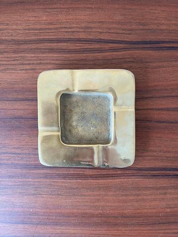 Vintage platte messing asbak retro hollywood regency beschikbaar voor biedingen