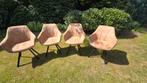 Eetkamerstoelen cognac 4 stuks, Ophalen, Bruin, Zo goed als nieuw, Vier
