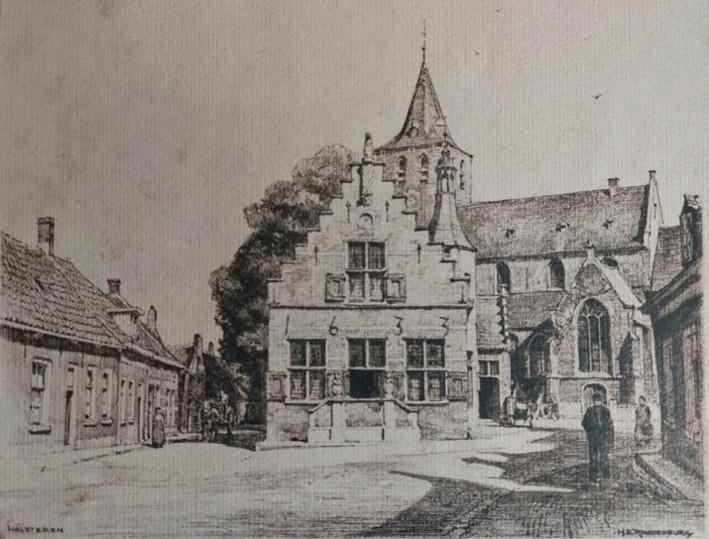 Halsteren ... H.E. Roodenburg., Antiek en Kunst, Kunst | Etsen en Gravures, Ophalen of Verzenden