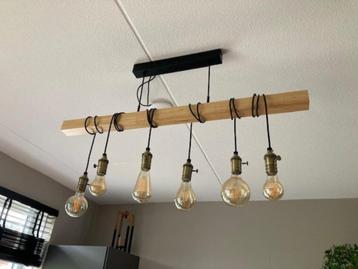 Hanglamp industrieel hout beschikbaar voor biedingen