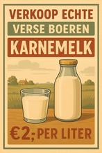 Verse boerenkarnemelk van melk van de boerderij, Ophalen of Verzenden, Medisch