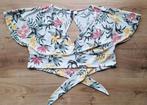 Gebloemd overslag topje mt XL (H&M), H&M, Wit, Maat 46/48 (XL) of groter, Ophalen of Verzenden