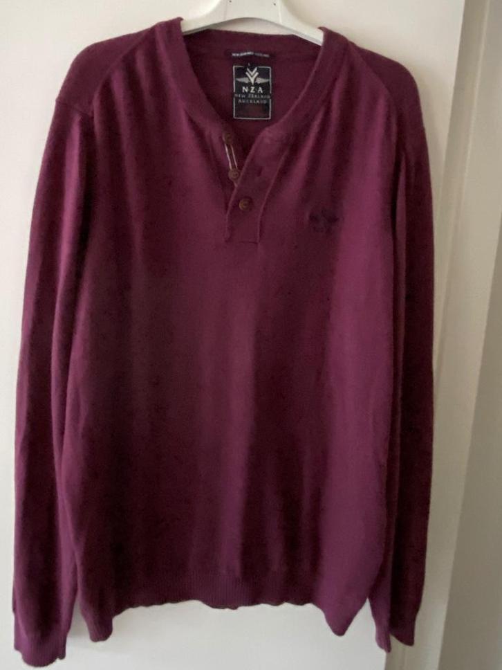 herentrui New Zealand Auckland L aubergine cashmere/katoen, Kleding | Heren, Truien en Vesten, Zo goed als nieuw, Maat 52/54 (L)