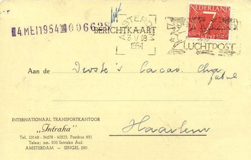 Intraka, Amsterdam - 05.1954 - berichtkaart, Postzegels en Munten, Brieven en Enveloppen | Nederland, Briefkaart, Ophalen of Verzenden