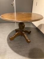 Ronde houten Eettafel met een set van 4 stoelen, Huis en Inrichting, Tafels | Eettafels, Ophalen, Gebruikt, Rond, Oud