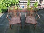 2 Windsor Stoelen met Armleuning, Huis en Inrichting, Ophalen, Bruin, Twee