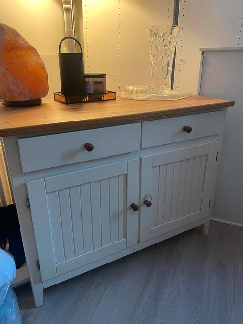 Dressoir wit/ hout, Huis en Inrichting, Kasten | Dressoirs, Zo goed als nieuw, 25 tot 50 cm, Ophalen