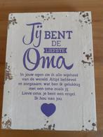 Tekstbord Hout. Jij bent de liefste Oma. Nieuw, Ophalen of Verzenden, Nieuw