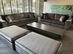 Luxe velvet banken grijs met salontafel, Ophalen, Zo goed als nieuw, Hout