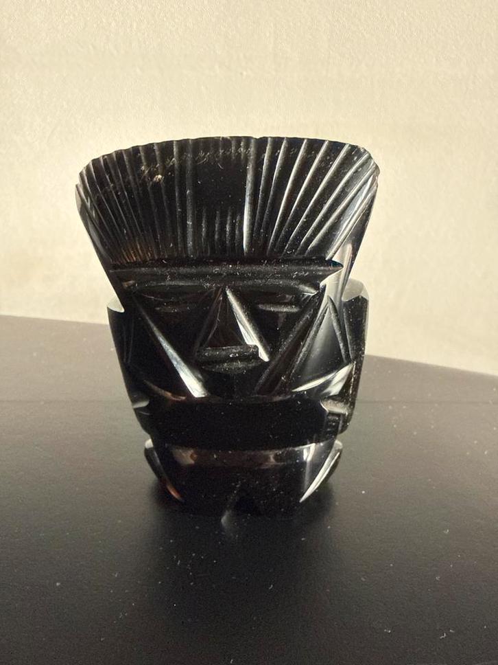 Obsidiaan Beeldje - Azteeks/Maya Idool, Antiek en Kunst, Kunst | Beelden en Houtsnijwerken, Verzenden