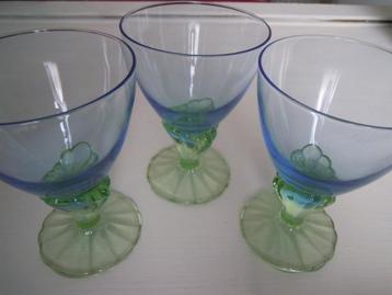 3 Bormioli Rocco Bahai glazen Italy jaren 80 beschikbaar voor biedingen