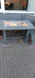 Eettafel Buiten - Portugese Tegels, Ophalen of Verzenden, Gebruikt, Rechthoekig, Hout