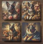 Cattle Dog Barok onderzetters met houder, Ophalen of Verzenden, Nieuw, Glas of Kopje
