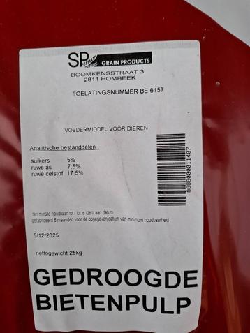 Gedroogde bietenpulp 25kg, 10 halen = 9 betalen beschikbaar voor biedingen