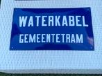 Emaille Reclame-bord Waterkabel Gemeentetram Amsterdam, Ophalen of Verzenden, Gebruikt, Reclamebord