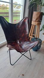 leren stoel, Ophalen, Gebruikt, Bruin, Eén