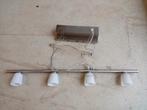 Hanglamp met 4 spots, Huis en Inrichting, Lampen | Spots, Ophalen, Zo goed als nieuw, Metaal of Aluminium