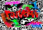 Voetbal Graffiti fotobehang, Kinderkamer, Muurdeco4kids, Nieuw, Wanddecoratie, Verzenden