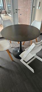 Zwarte Ronde Tafel - 100cm, Huis en Inrichting, Tafels | Eettafels, Ophalen, Gebruikt, Rond, 100 tot 150 cm