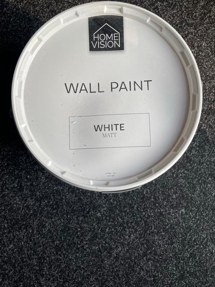 Wall paint white, Home Vision Muurverf - Action, Doe-het-zelf en Verbouw, Verf, Beits en Lak, Nieuw, Verf, 5 tot 10 liter, Wit