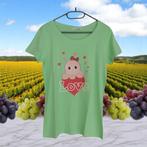 T-shirt getailleerd mintgroen octopus love L, Verzenden, Maat 42/44 (L), Nieuw, Korte mouw
