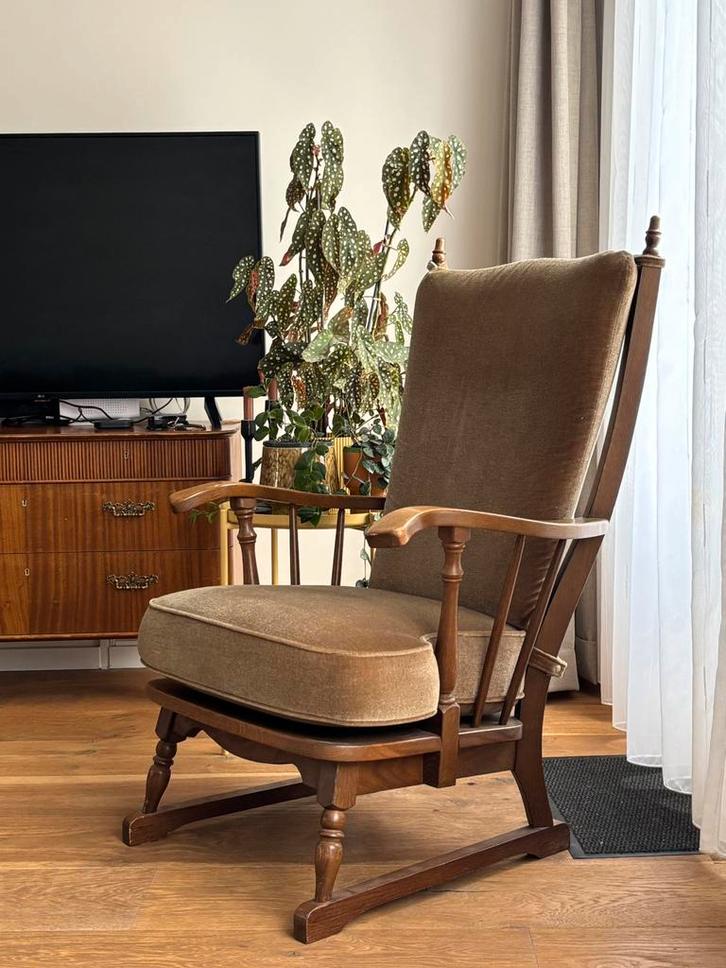 Vintage 1920s Armchair - fauteuil, Huis en Inrichting, Fauteuils, Gebruikt, Stof, 50 tot 75 cm, Ophalen
