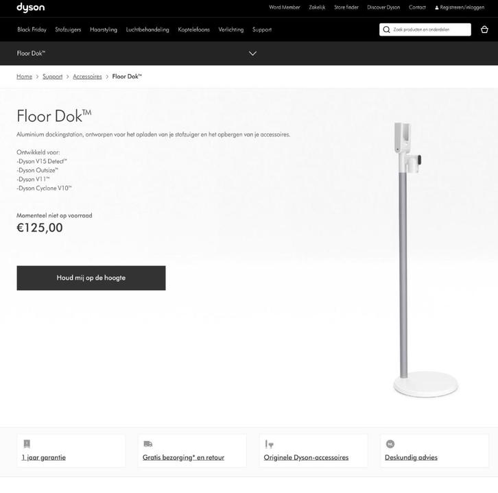 Dyson Dok voor V15, 11, 10 en Outsize, Witgoed en Apparatuur, Stofzuigers, Nieuw, Stofzuiger, Minder dan 1200 watt, Ophalen of Verzenden