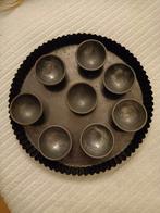 Brocante vlaai plaat bakvorm met 8 bombe bakvormpjes, Ophalen of Verzenden, Gebruikt
