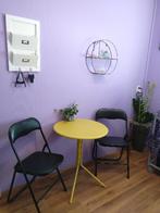 Bistrotafel met 2 stoelen, allen inklapbaar, Huis en Inrichting, Tafels | Eettafels, 50 tot 100 cm, Bistro tafel klapstoelen, Metaal