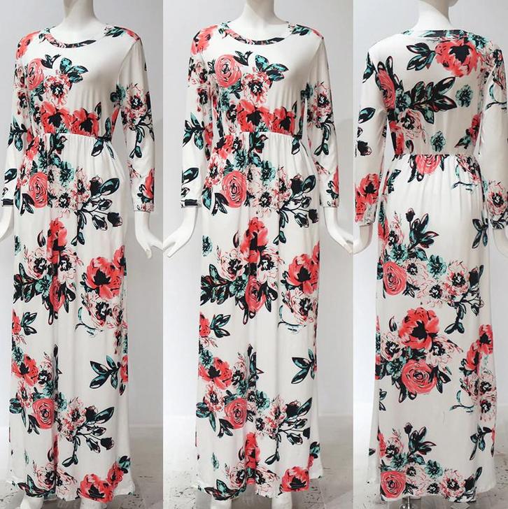 Lange witte zomer bloemen jurk dames vrouwen strand lente, Kleding | Dames, Jurken, Nieuw, Maat 38/40 (M), Wit, Onder de knie