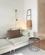 Donker houten stekkerlamp incl. wandhaak en lichtbron, Ophalen of Verzenden, Zo goed als nieuw, Glas