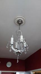 Kroonluchter Vierarmig met Pegels, Ophalen, Gebruikt, Klassiek, Glas