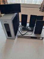 Philips  sw 3154 e Versterker met 5 Boxen + Basbox, Philips, Gebruikt, Ophalen of Verzenden, 5.1-systeem