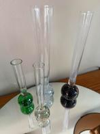 4 x Single flower glass vases, Ophalen of Verzenden, Overige kleuren, Glas, Minder dan 50 cm