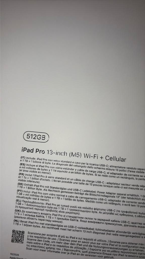Nieuwe iPad Pro 13" M5 - Wi-Fi + Cellular, Computers en Software, Apple iPads, Nieuw, Apple iPad Pro, Wi-Fi en Mobiel internet
