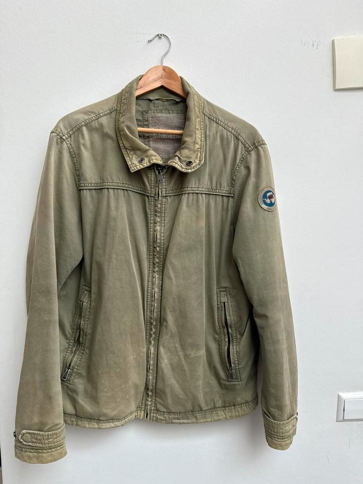 Napapijri utility jas – groen/khaki – heren maat XL, Kleding | Heren, Jassen | Zomer, Zo goed als nieuw, Maat 56/58 (XL), Groen