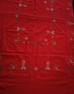 Vintage kersttafellaken handgeborduurd, Ophalen of Verzenden, Gebruikt
