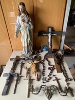 Religie Heilig Hart beeld 76 cm kruisbeeld houtsnijwerk etc., Antiek en Kunst, Antiek | Religie, Ophalen of Verzenden