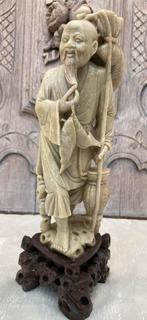Speksteen Beeld: Chinese Visserman, Ophalen of Verzenden