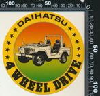 Sticker: Daihatsu - 4 Wheel Drive (Sticker plakt niet meer), Verzamelen, Ophalen of Verzenden, Zo goed als nieuw, Auto of Motor