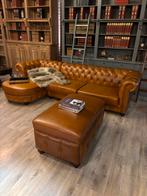 Originele  leren Chesterfield hoekbank