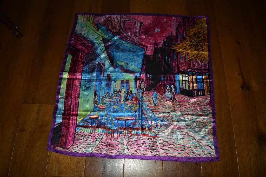 M.O.S.I. zijden shawl met Van Gogh painting, M.o.s.i., Maat 46/48 (XL) of groter, Ophalen of Verzenden, Zo goed als nieuw